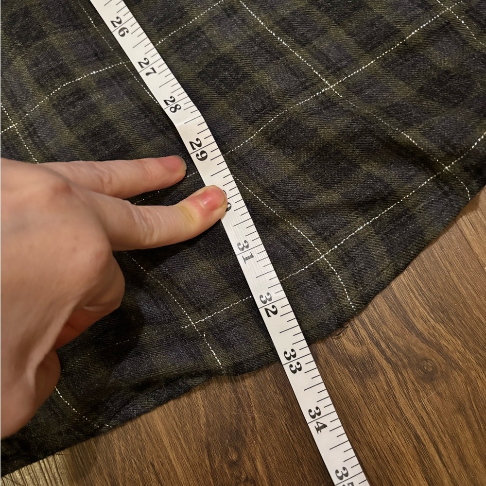 Zara olive and Black plaid Shirt dress with long sleeves and pockets - Picture 9 of 9